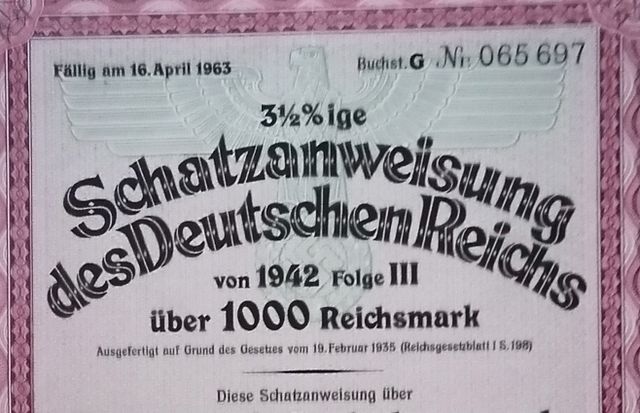 Bono alemán segunda guerra mundial