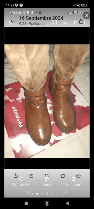 Botas de ante y piel marrón