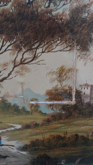 Dipinto Olio su Tela Paesaggio con Castello - Paol