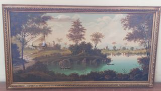 Dipinto Olio su Tela Paesaggio con Castello - Paol