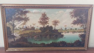 Dipinto Olio su Tela Paesaggio con Castello - Paol