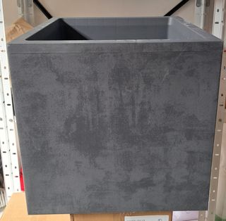 Maceta cuadrada plástico doble capa gris antracita
