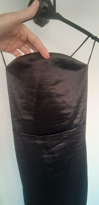 Vestido satinado negro talla M