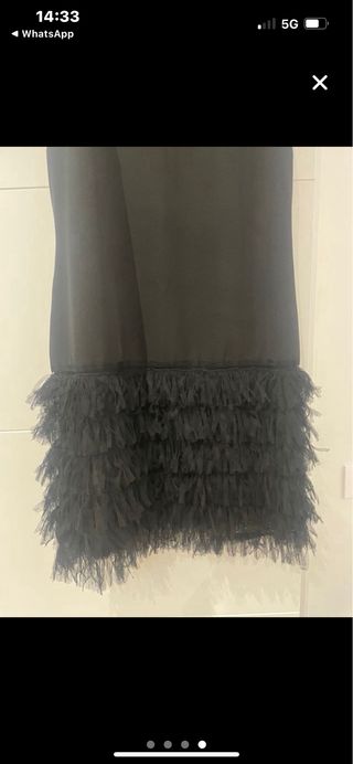 Vestido negro fiesta flecos talla M