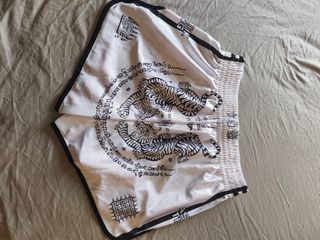 Pantalones MMA/Boxeo Blancos con Dragones