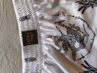 Pantalones MMA/Boxeo Blancos con Dragones