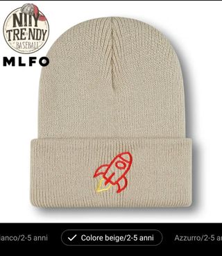 Cappello invernale per bambini a forma di razzo