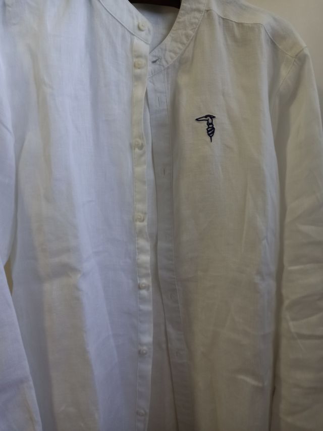 Camicia Trussardi Junior Lino Bianca 16 Anni