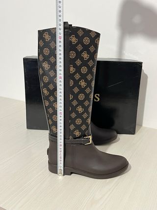 Stivali Guess Tg 37 Logo Monogram Marrone Nero