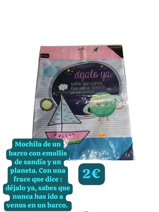 Mochila escolar LAGAR con diseño de planeta y barc