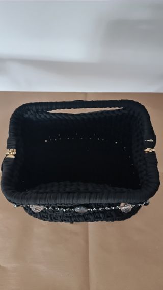 Borsa clutch uncinetto nera