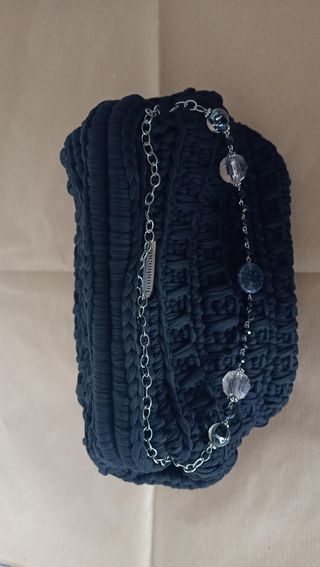 Borsa clutch uncinetto nera