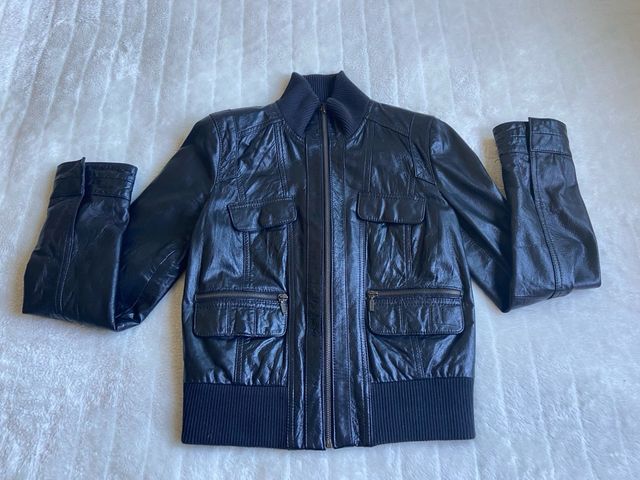 Cazadora negra  Zara Leather Collection