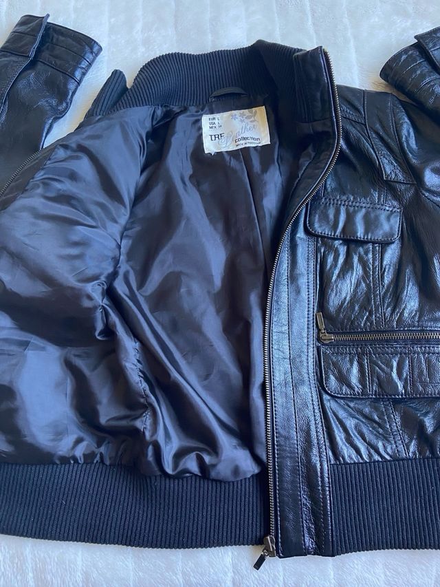 Cazadora negra  Zara Leather Collection