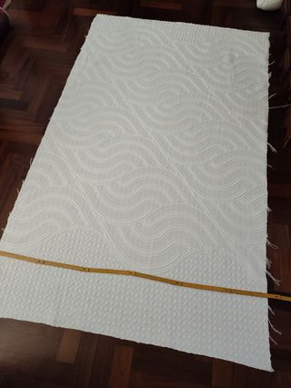 Scampolo stoffa bianco motivo geometrico