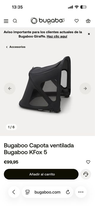 Capota ventilada Bugaboo Fox 5