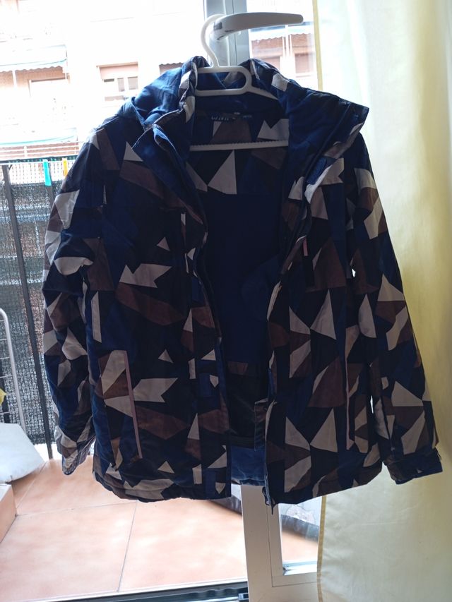 Abrigo estampado geométrico azul