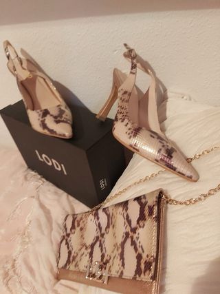 Conjunto Lodi: Zapatos y Bolso Serpiente