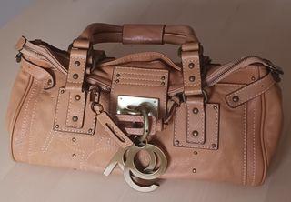 Bolso Purificación García Auténtico Marrón Dorado
