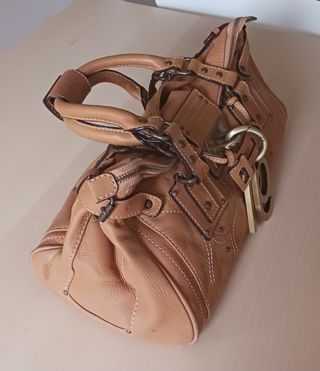 Bolso Purificación García Auténtico Marrón Dorado