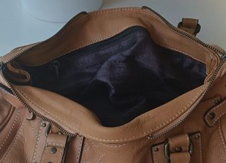 Bolso Purificación García Auténtico Marrón Dorado