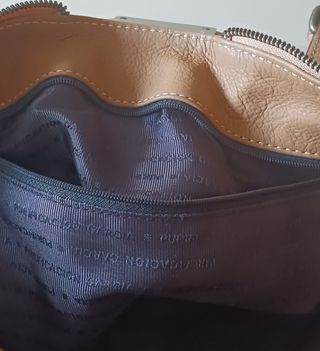 Bolso Purificación García Auténtico Marrón Dorado
