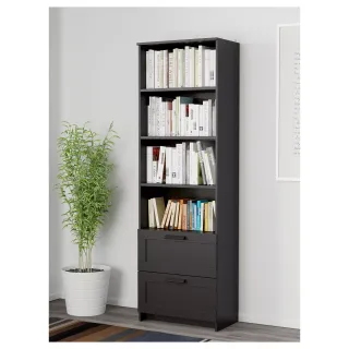 Estanteria libreria con cajones.Negro.Ikea.Brimnes