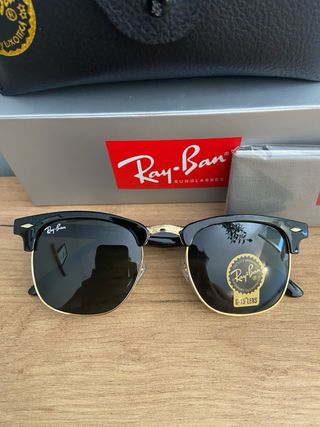 GAFAS DE SOL CLUBMASTER NEGRAS Y DORADAS