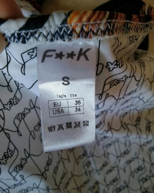 Costume intero F**k oro e marrone