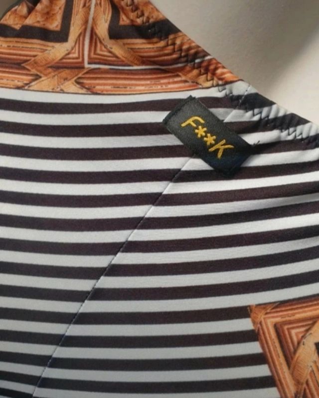 Costume intero F**k oro e marrone