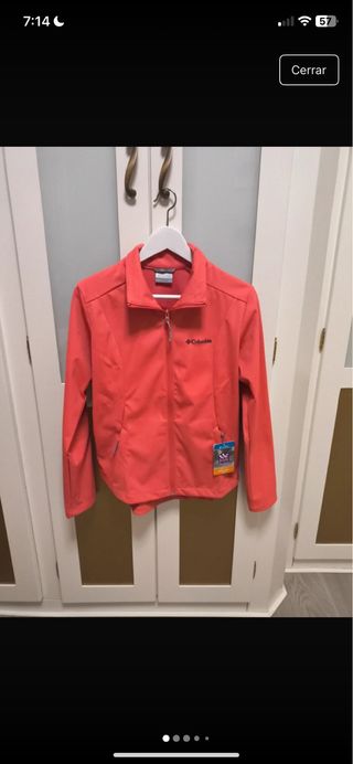 Chaqueta Columbia Softshell Neopreno Roja Talla M