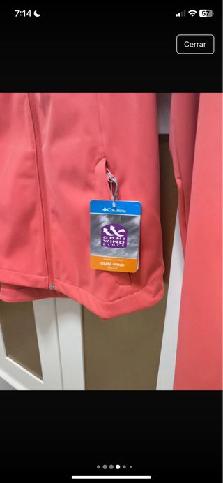 Chaqueta Columbia Softshell Neopreno Roja Talla M