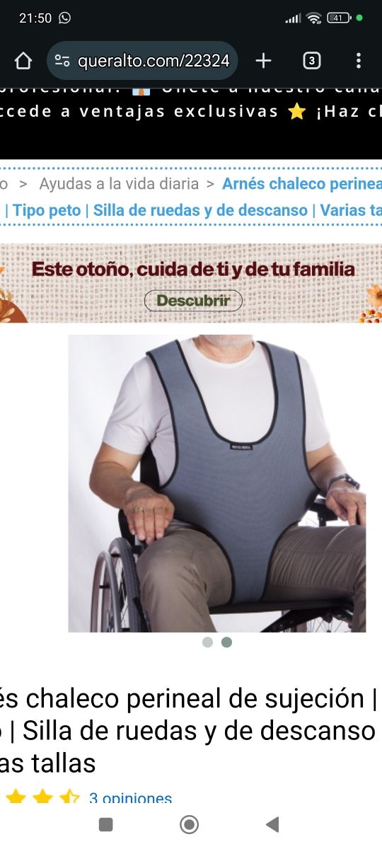 Chaleco Perineal Ortopédico anticaidas