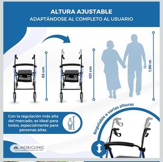 Andador Mobiclinic con asiento y cesta