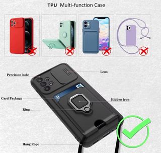 ✨ - BGHHEU Funda Silicona con Cuerda para Samsung