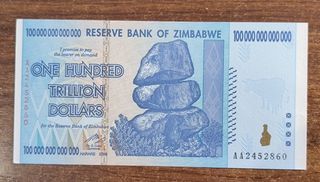 Zimbabue billete 100 trillones de dol