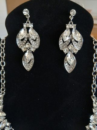 Parure gioielli argento con strass