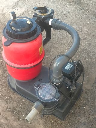 Kit Filtro Arena Piscina Motor Negro Rojo