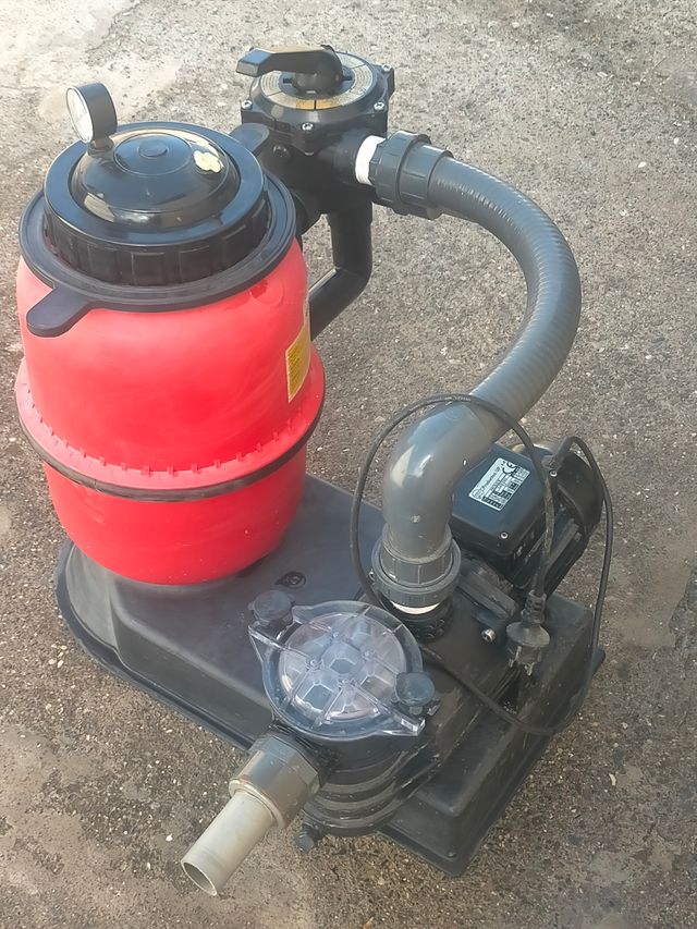 Kit Filtro Arena Piscina Motor Negro Rojo