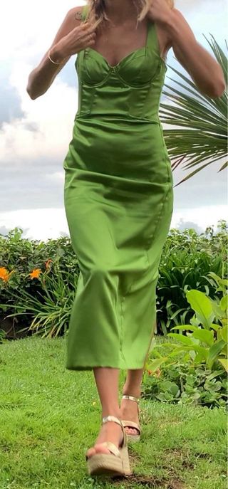Vestido verde Zara boda invitada