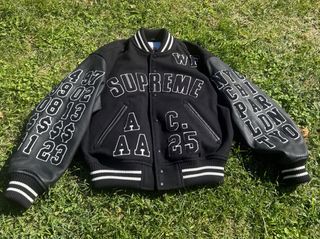 Supreme Praises Varsity Jacket Negra Blanca