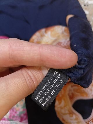 Sciarpa Christian Dior Seta Blu Rosa Fiordaliso