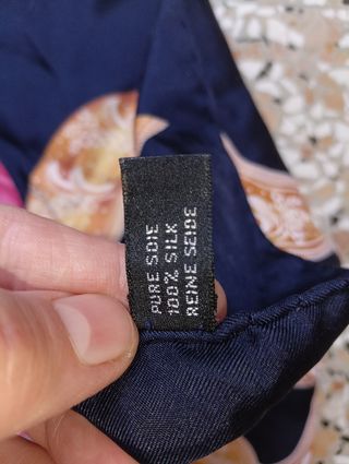 Sciarpa Christian Dior Seta Blu Rosa Fiordaliso