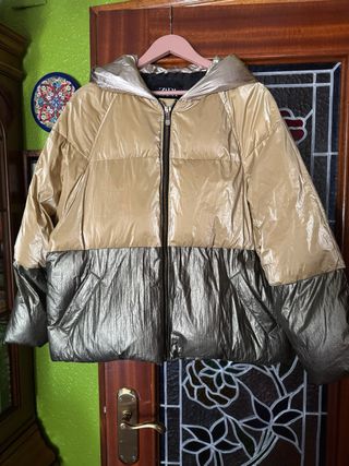 Chaqueta Zara acolchada dorada y verde