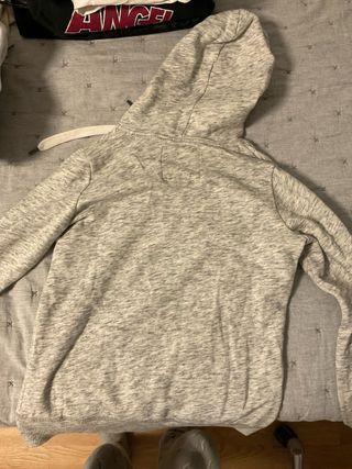 Sudadera Hollister Gris con Cremallera y Capucha