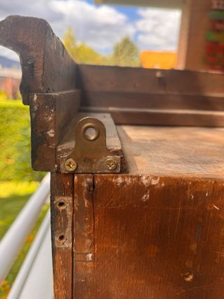 Antigua Vitrina de Madera y Puertas de Cristal