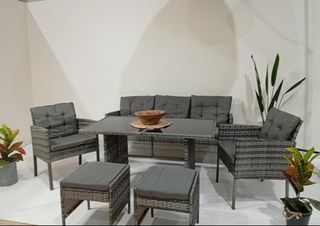 Conjunto Terraza ANDY Ratán Gris