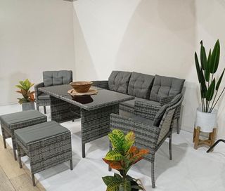 Conjunto Terraza ANDY Ratán Gris