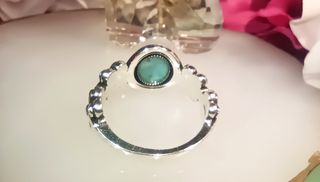 Anillo Plata 925 Turquesa Natural - Talla 57,5 