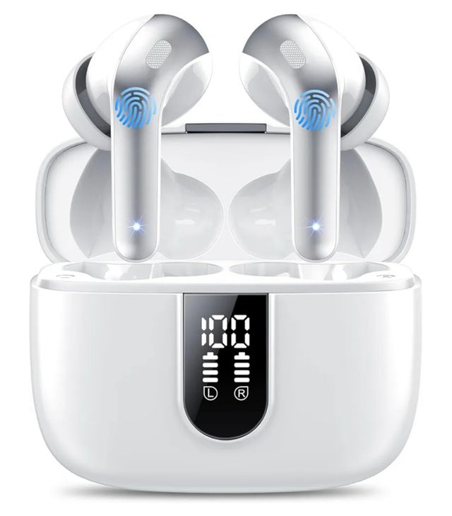 Auriculares Bluetooth Plata y Blanco